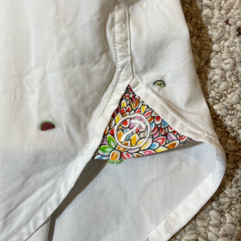 Hammer Made White Fruit Long Sleeve Button Up L Dress Shirt Men's 42/16.5 - Picture 6 of 10